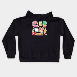 Sticker Fox Abstract Kids Hoodie